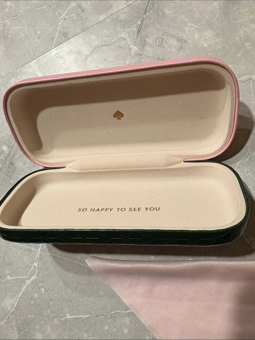 kate spade Pink Hard Shell Eyewear Case with Cleaning Cloth